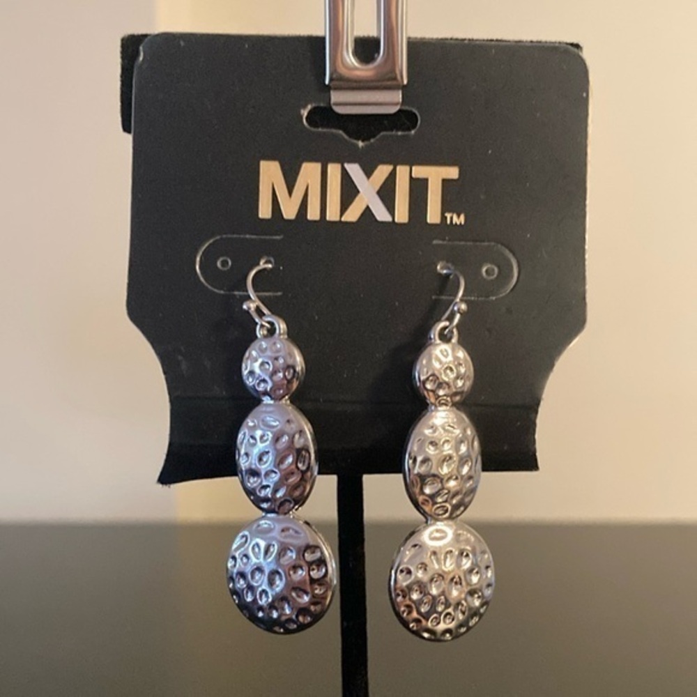 Mixit Textured Silver Earrings